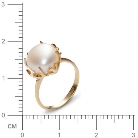 Кольцо с 1 жемчугом из жёлтого золота  (арт. 351298)