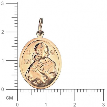 Подвеска-иконка "Владимирская Богородица" из красного золота (арт. 351749)