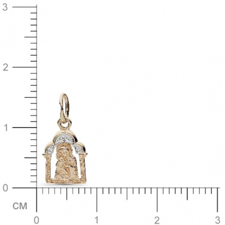 Подвеска-иконка "Владимирская Богородица" из красного золота (арт. 351975)