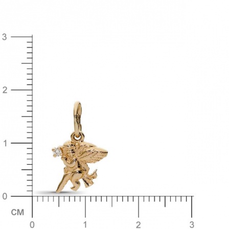Подвеска Ангел с 1 фианитом из красного золота  (арт. 351989)