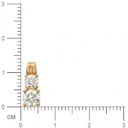 Подвеска с 2 фианитами из красного золота  (арт. 352074)