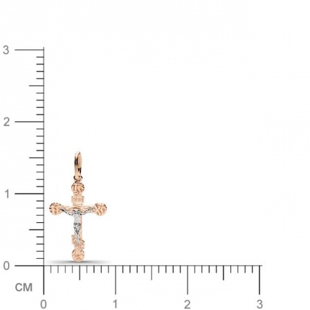 Крестик из комбинированного золота (арт. 352539)
