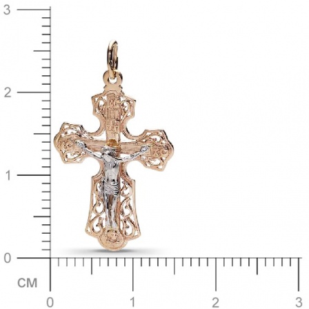 Крестик из комбинированного золота  (арт. 352545)