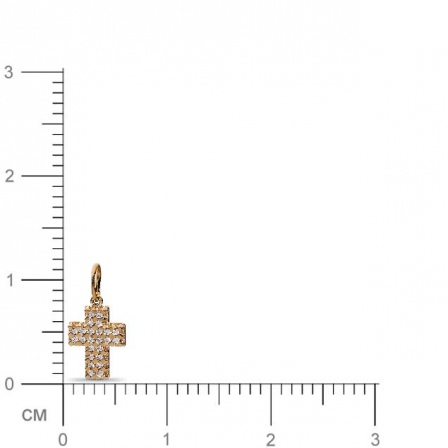 Крестик с 24 фианитами из красного золота  (арт. 352553)