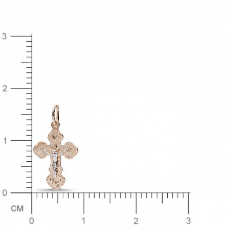 Крестик из комбинированного золота  (арт. 352623)