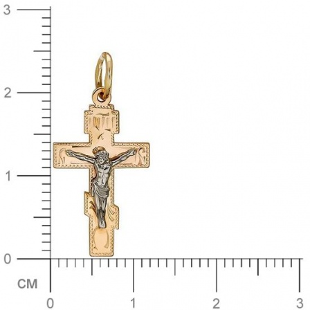 Крестик из комбинированного золота  (арт. 352628)