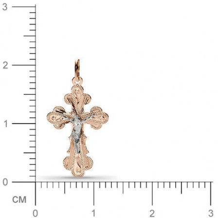 Крестик из комбинированного золота  (арт. 352634)