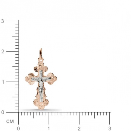 Крестик из комбинированного золота  (арт. 352636)