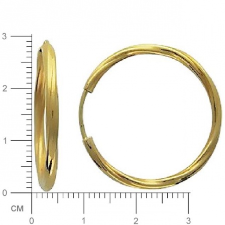 Серьги из жёлтого золота . Диаметр 28 мм. (арт. 352677)