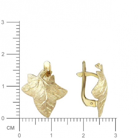 Серьги Листики из жёлтого золота  (арт. 353349)