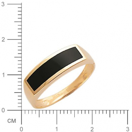 Кольцо с 1 ониксом из красного золота  (арт. 353483)
