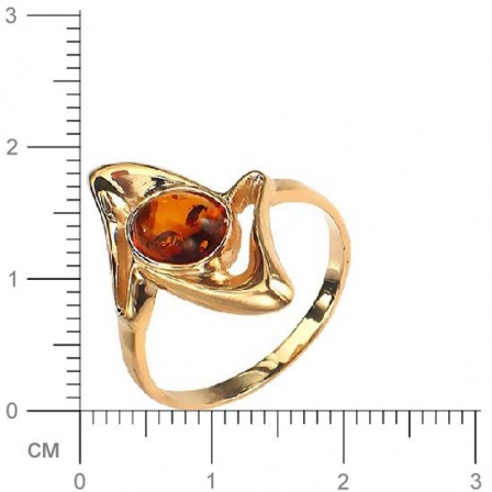 Кольцо с 1 янтарём из красного золота  (арт. 354423)