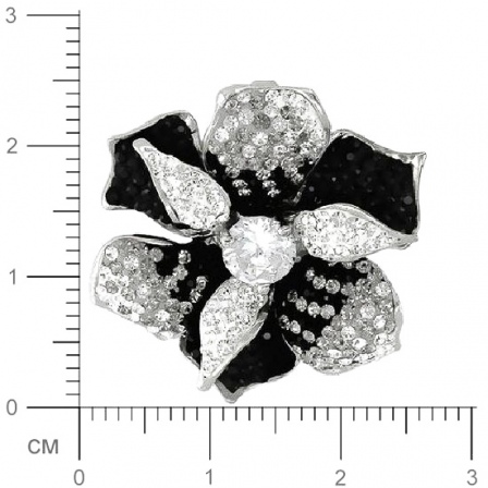 Подвеска Цветок с кристаллами swarovski, фианитами из серебра 925 пробы (арт. 355357)