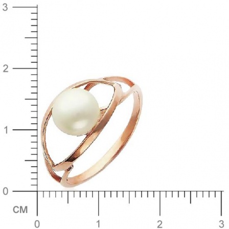 Кольцо с 1 жемчугом из красного золота  (арт. 356168)