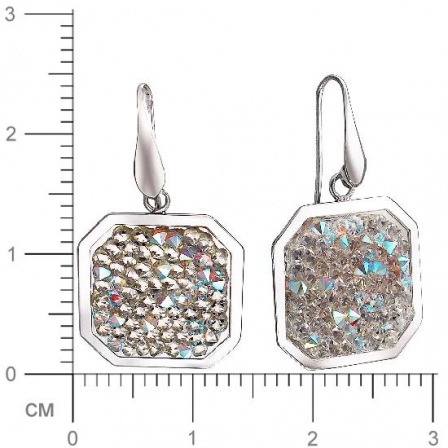 Серьги с кристаллами swarovski из серебра 925 пробы (арт. 357093)