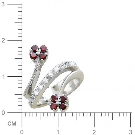 Кольцо Цветы с 22 фианитами из серебра 925 пробы (арт. 357127)