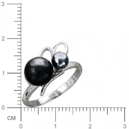 Кольцо с 2 жемчужинами из серебра 925 пробы (арт. 357847)