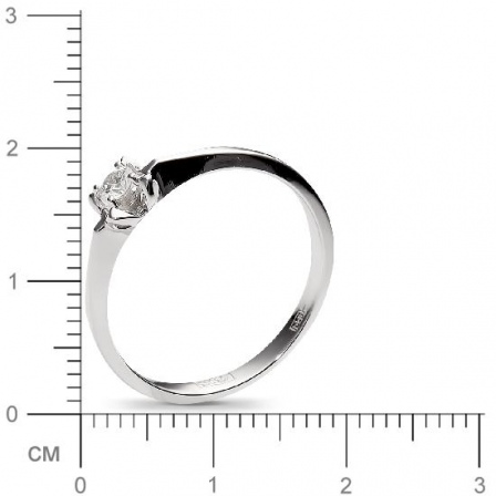 Кольцо с 1 бриллиантом из белого золота  (арт. 357895)