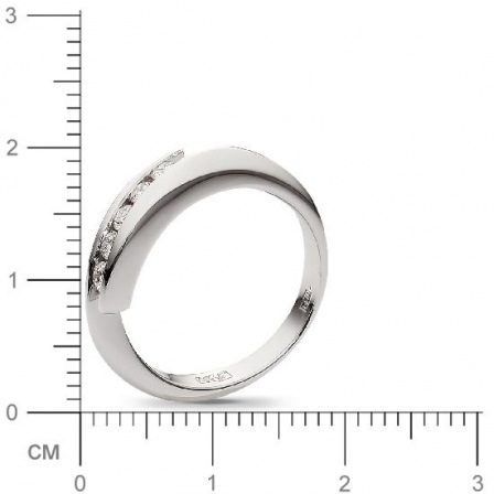 Кольцо с 5 бриллиантами из белого золота  (арт. 358336)