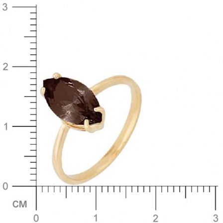 Кольцо с 1 раухтопазом из красного золота  (арт. 358529)