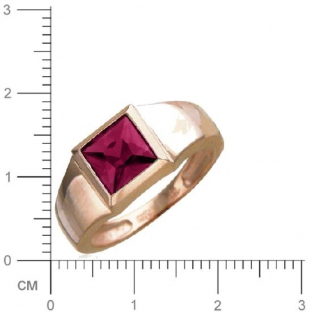 Кольцо с 1 рубином из красного золота  (арт. 358725)