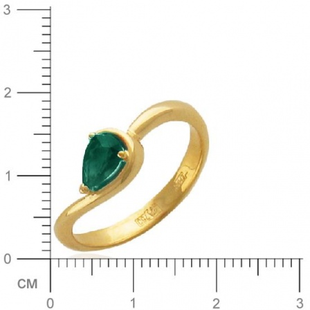 Кольцо с 1 изумрудом из жёлтого золота 750 пробы (арт. 359151)