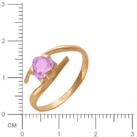 Кольцо с 1 аметистом из красного золота  (арт. 359345)