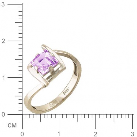 Кольцо с 1 аметистом из белого золота  (арт. 359416)