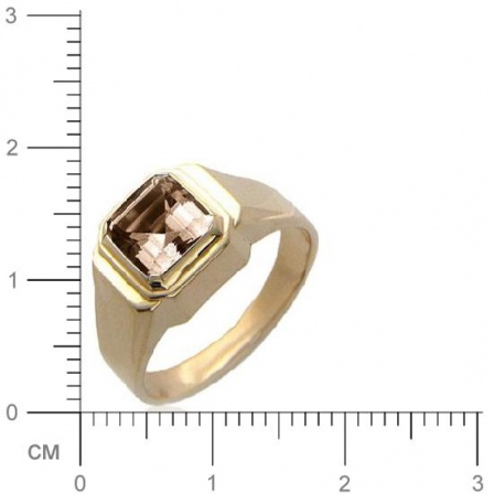 Кольцо с 1 раухтопазом из красного золота  (арт. 359887)