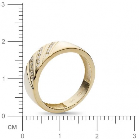 Кольцо с 15 бриллиантами из жёлтого золота (арт. 361089)