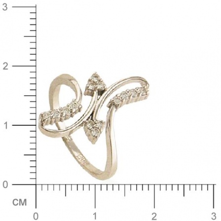 Кольцо с 14 бриллиантами из белого золота  (арт. 361792)