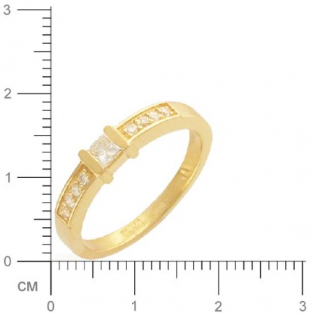 Кольцо с 9 бриллиантами из жёлтого золота 750 пробы (арт. 361796)
