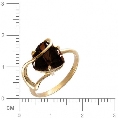 Кольцо с 1 раухтопазом из красного золота  (арт. 362034)