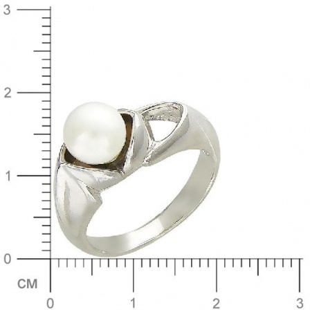 Кольцо с 1 жемчугом из серебра 925 пробы (арт. 362053)