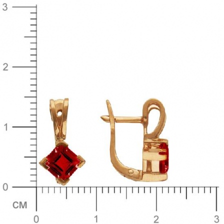 Серьги с 2 гранатами из красного золота  (арт. 362206)