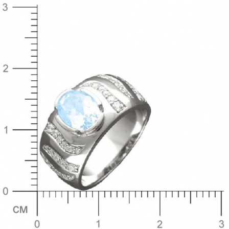 Кольцо с топазами, фианитами из серебра 925 пробы (арт. 362529)