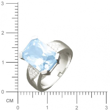 Кольцо с топазами, фианитами из серебра 925 пробы (арт. 362531)