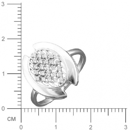 Кольцо с фианитами из серебра 925 пробы (арт. 362741)