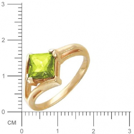 Кольцо с 1 хризолитом из красного золота  (арт. 363698)