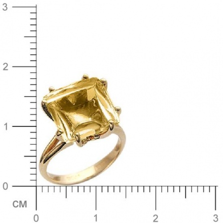 Кольцо с 1 кварцем из красного золота  (арт. 363709)