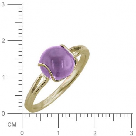 Кольцо с 1 аметистом из жёлтого золота  (арт. 363877)