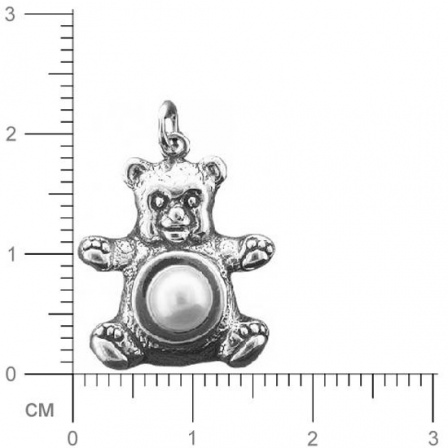 Подвеска Мишка с 1 жемчугом из серебра 925 пробы (арт. 365235)