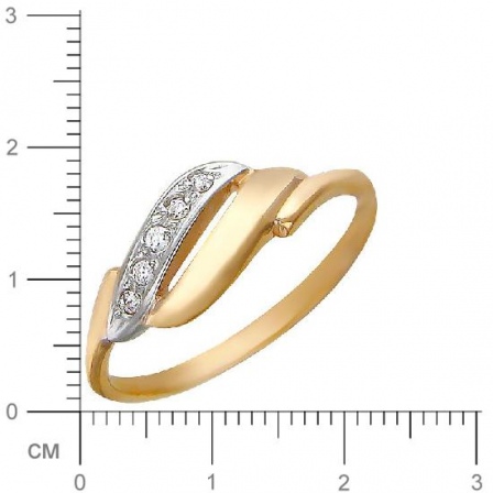 Кольцо с фианитами из красного золота (арт. 366706)