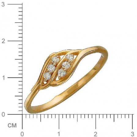 Кольцо с фианитами из красного золота (арт. 366721)