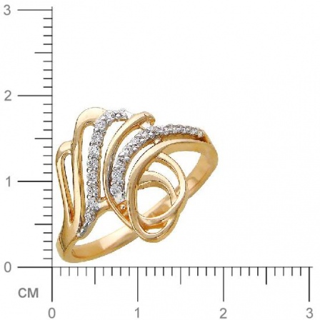 Кольцо с фианитами из красного золота (арт. 366725)