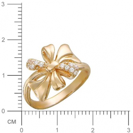 Кольцо с фианитами из красного золота (арт. 366745)