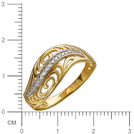 Кольцо с фианитами из красного золота (арт. 366751)