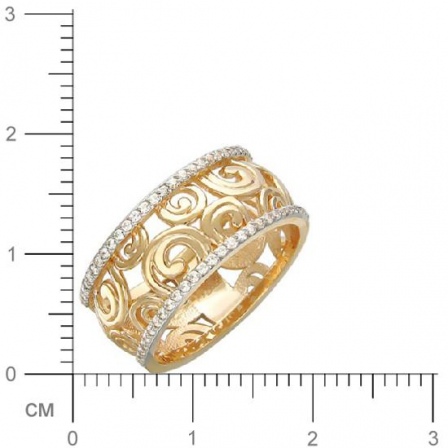 Кольцо с фианитами из красного золота (арт. 366753)