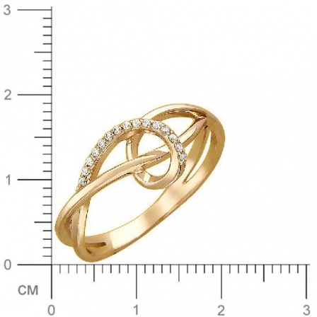 Кольцо с фианитами из красного золота (арт. 366782)