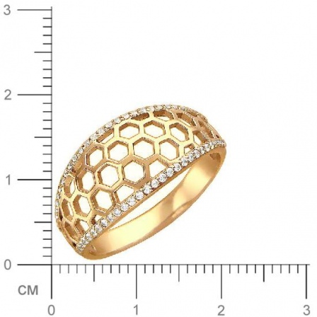 Кольцо с фианитами из красного золота (арт. 366784)